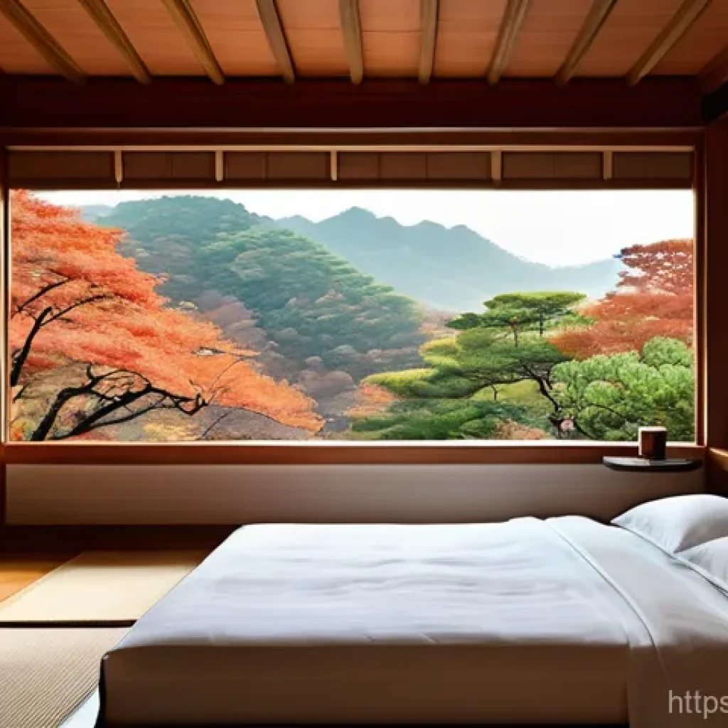 한옥 침실 - A tranquil and luxurious Hanok (traditional Korean house) bedroom, beautifully blending ancient eleg...