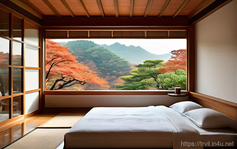 한옥 침실 - A tranquil and luxurious Hanok (traditional Korean house) bedroom, beautifully blending ancient eleg...