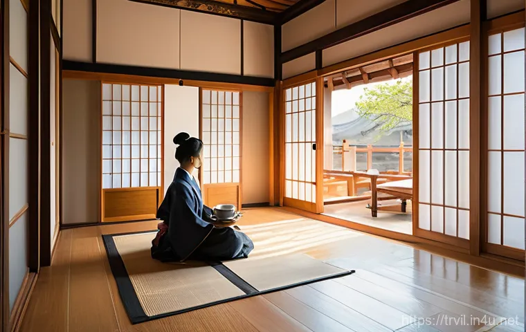 한옥의 장점 - **Prompt:** A serene interior of a traditional Korean Hanok house, bathed in soft, warm morning sunl...