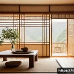 Home 21 전통주택의 벽지와 타일 - A cozy traditional Korean interior featuring natural wallpaper made from hanji (traditional Korean p...